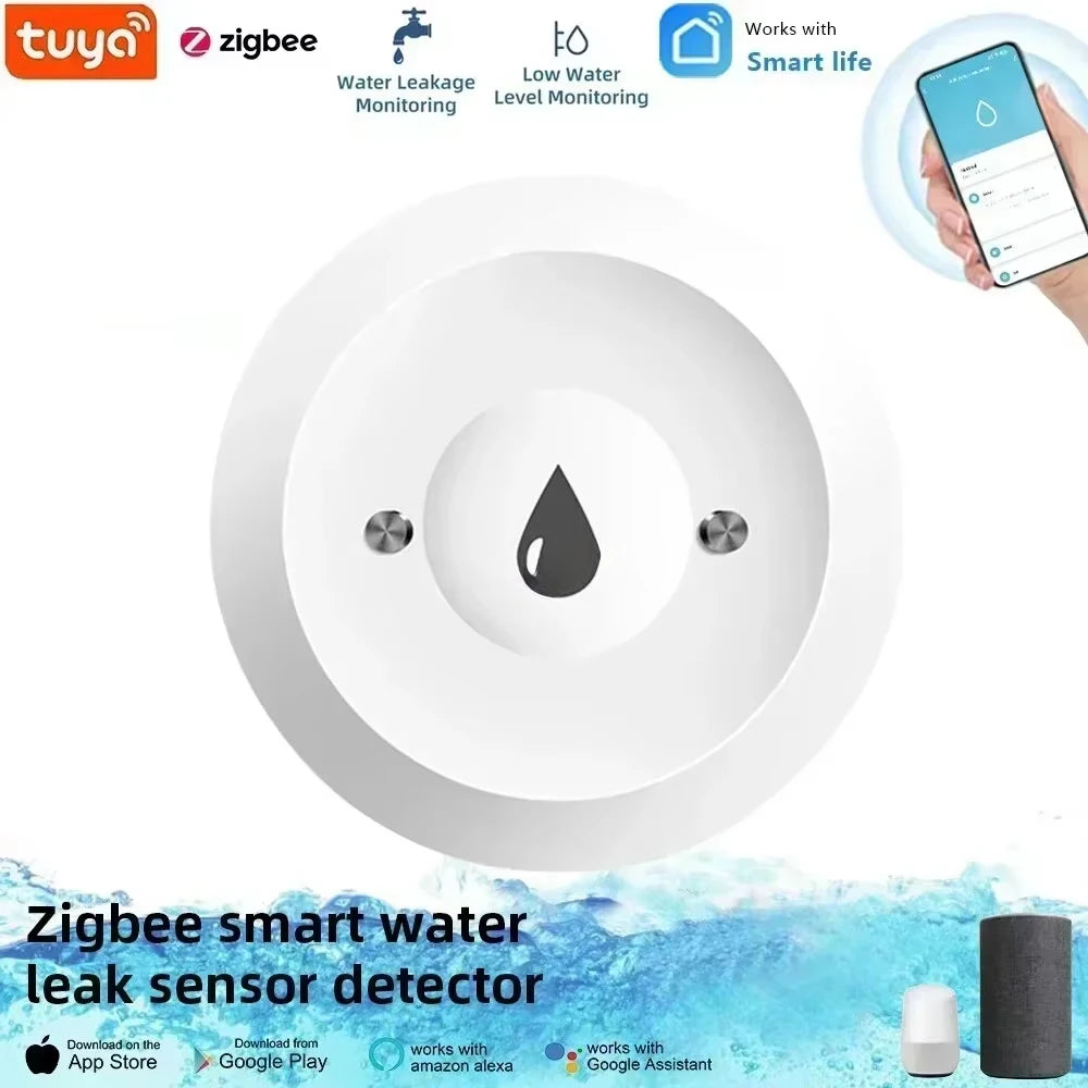 Tuya Zigbee Smart Water Leak Detector - Stay Alert with Real-Time Flood Monitoring and Remote App Control
