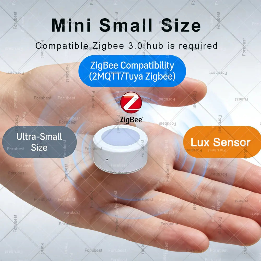 Zigbee Smart Light Sensor Illumiance Detector Real-Time Lux Brightness Monitoring Smart Home Automation for Tuya Smart Life Z2M