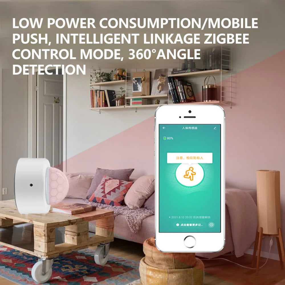 Human Motion Sensor Infrared Smart ZG-204ZL Home PIR Motion Sensor Support Zigbee 3.0 ZG-204Z Needs to Be Used with a Gateway