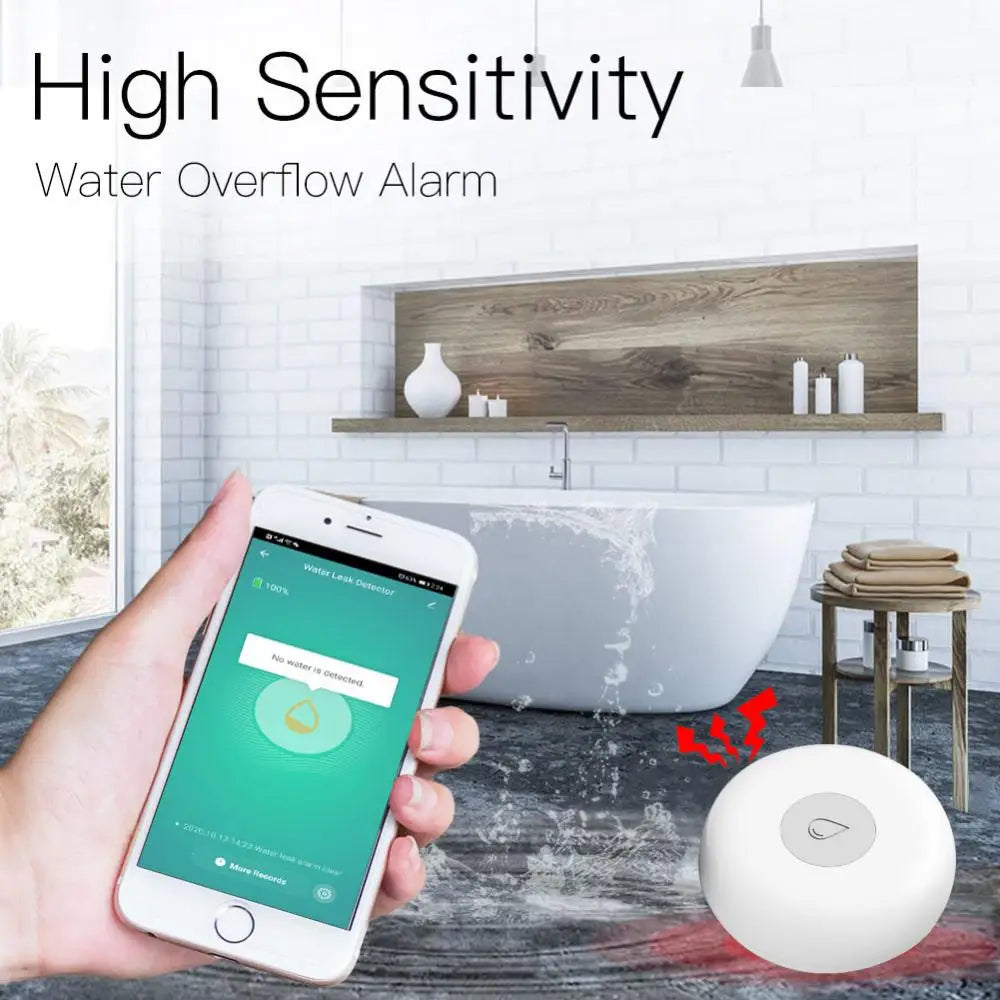 Zigbee Water Leakage Sensor Leaking Alarm Detector Flood Alert Overflow Security Smart Life Tuya App Remote Control Monitor