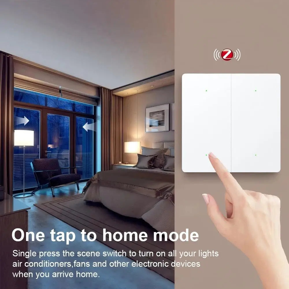 Smart Zigbee Scene Switch 4 Gang 12 Scene Switch Push Button Smart Life Controller Works with 2MQTT and Zigbee Gateway