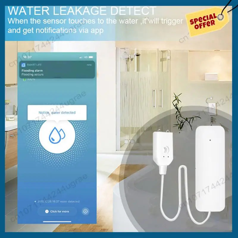 -A15I Tuya Zigbee Water Level Sensor Leakage Alarm Flood Leak Detector Alarm Security System