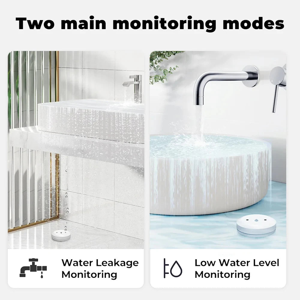 Ewelink Zigbee Water Sensor Alarm Water Leak Detector Flood Alert Overflow Security Alarm System Works with Alexa Google Alice