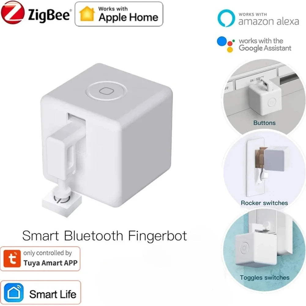 Tuya Zigbee Homekit Fingerbot Switch Button Push Touch Arms Fingerbot Wireless Thumb Remote Control Switch Works Alexa Google