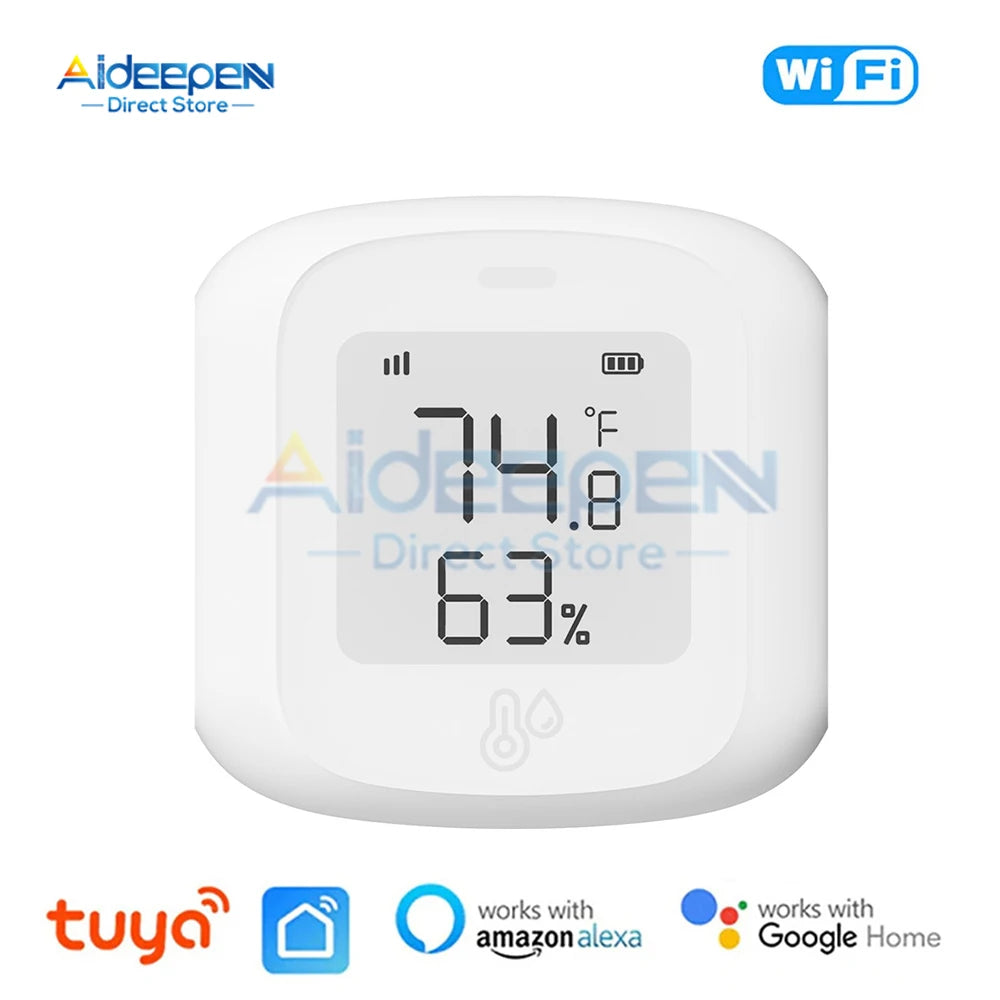 Tuya Smart Wifi/Zigbee Temperature and Humidity Sensor Indoor Hygrometer Thermometer with LCD Display Support Alexa Google Home