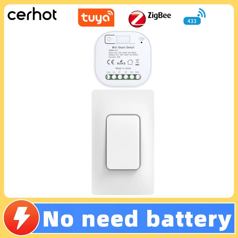 Transform Your Home with the Tuya Zigbee Self-Powered DIY Smart Switch - No Batteries, Waterproof, and Wireless Control!