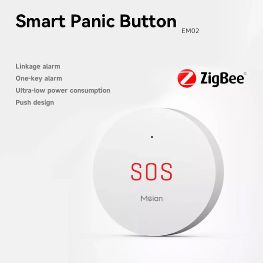 Zigbee Tuya SOS Emergency Button Home Security Alarm System Wireless Alarm Button Work with Smart Life/Tuya APP and Hub