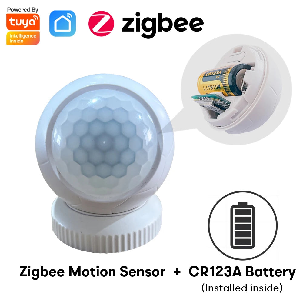 Tuya Zigbee 3.0 PIR Motion Sensor Detector with Magnetic Base 360° Rotating Detect Human Body Movement Smart Home Security Alarm
