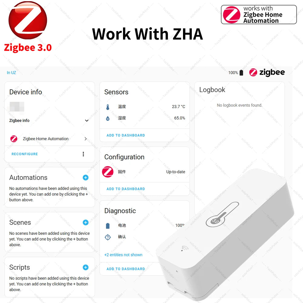 Zigbee Sensor Temperature Humidity Sensor Zigbee Hub Required Workwith HA Home Assistant Alexa Yandex ZHA Zigbee2Mqtt