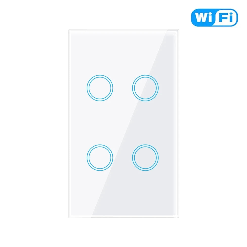 Matter Homekit Wifi Smart Light Touch Wall Switch 1 2 3 4 Gang 2-Way Control Switch Support Siri Smartthings Alexa Google Home
