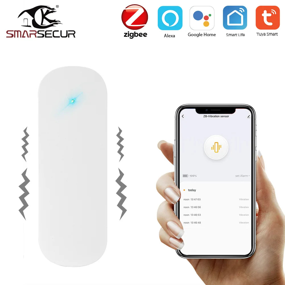 Tuya Intelligent Zigbee Vibrating Sensor - New Model Vibrating Detector - Anti-Theft Vibration Sensor
