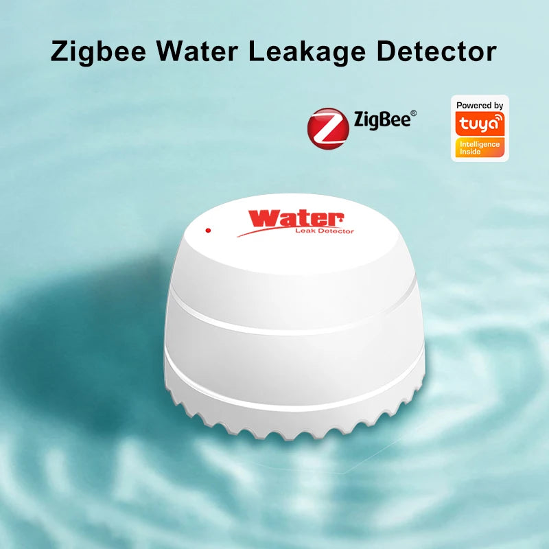 Tuya Smart for Zigbee Water Sensor Flood Water Leakage Detector 55Db Sound Alarm Smartlife App Remote Monitoring Need Zigbee Hub