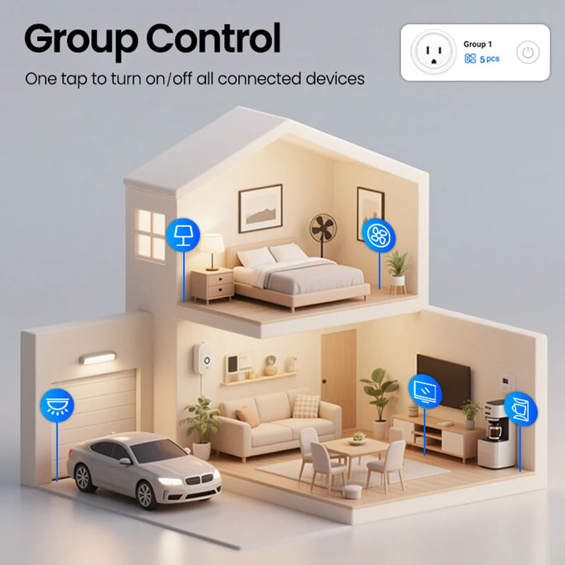 EU US UK Plug Zigbee Smart Plug 16A Energy Monitor Remote Control Timer Alexa Google Home for Electrical Sockets with Control
