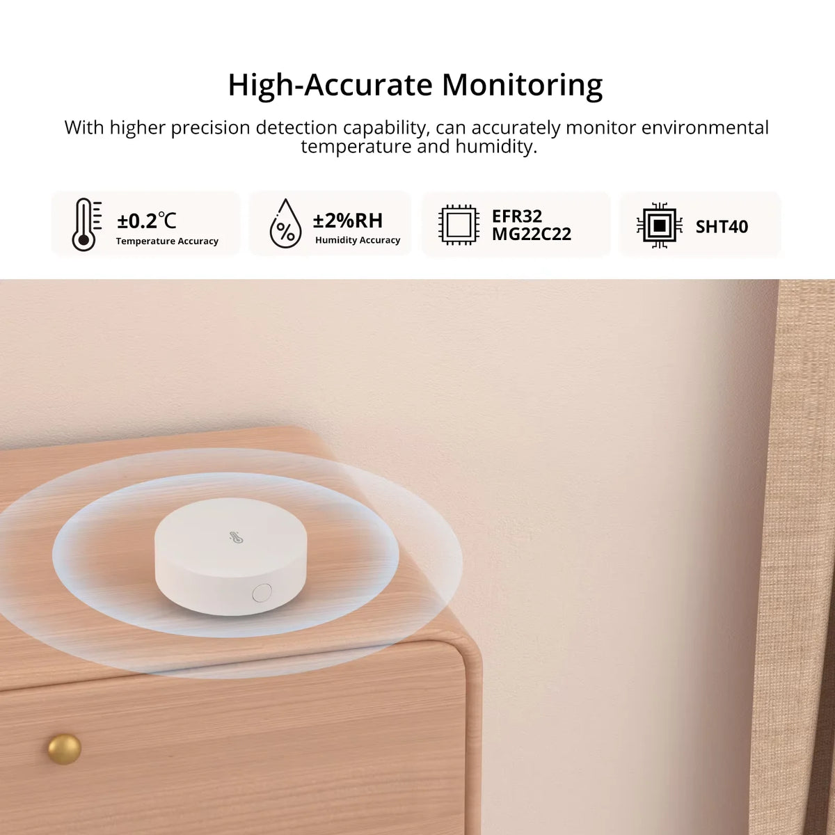 SNZB-02P Zigbee 3.0 Temperature Humidity Sensor ±0.2℃ Accuracy 4Y Battery Life Works Alexa Google Home Ewelink Smart Home