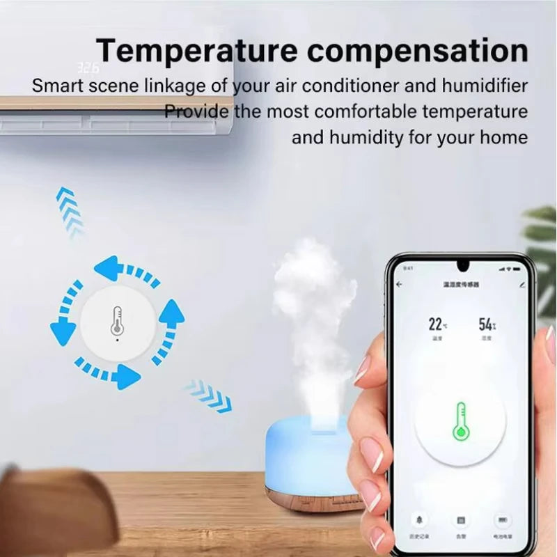 Tuya Zigbee Temperature and Humidity Sensor Work with Alexa Google Home Smart Life App Control