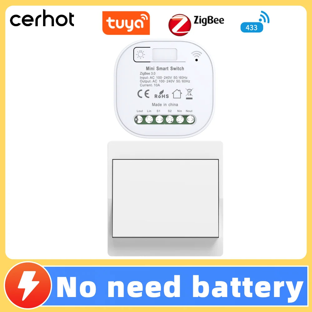 Transform Your Home with the Tuya Zigbee Self-Powered DIY Smart Switch - No Batteries, Waterproof, and Wireless Control!