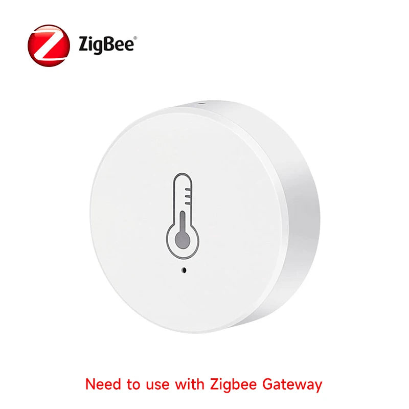 Tuya Smart Zigbee Temperature and Humidity Sensor Battery Powered Indoor Mini Hygrometer Work with Alexa Google Home