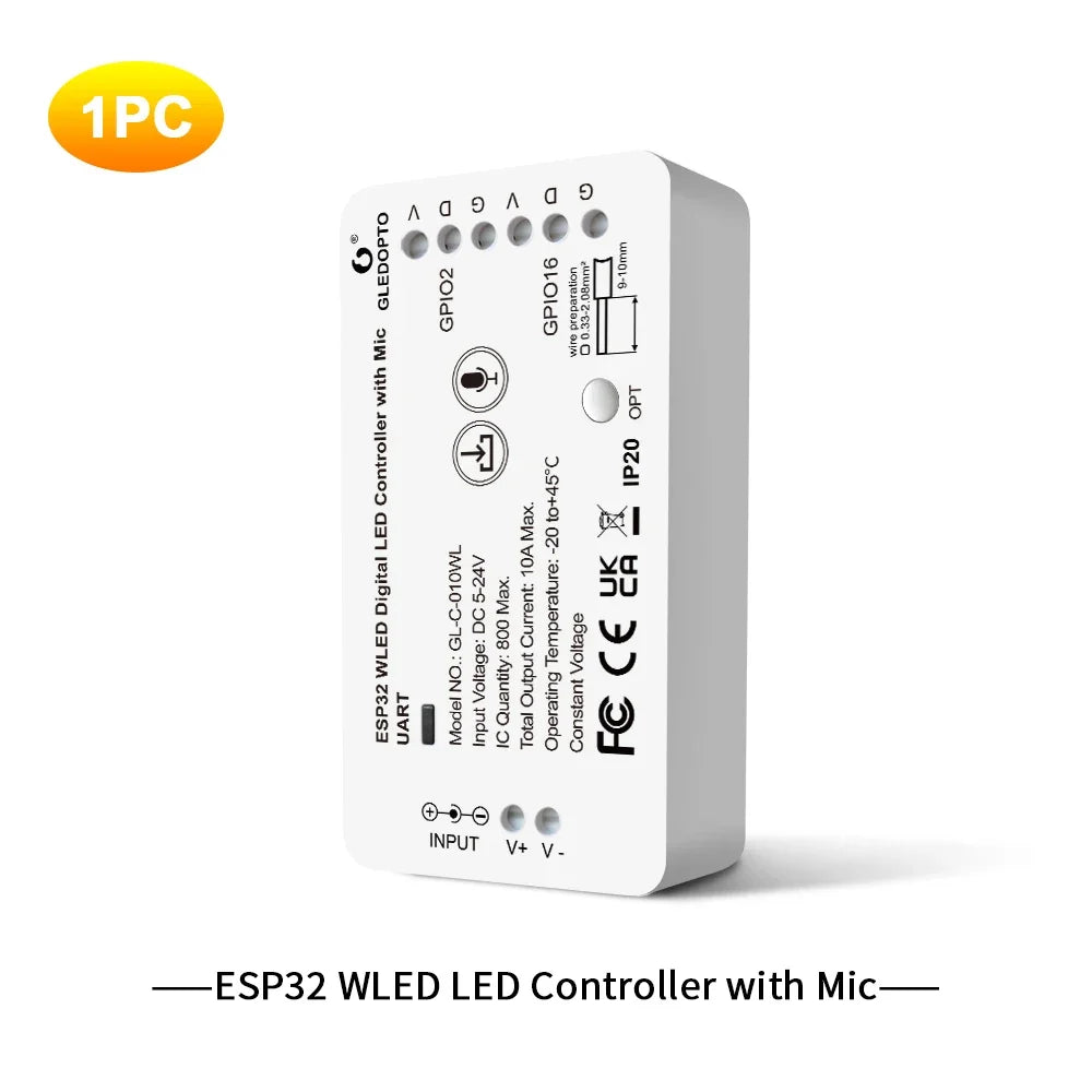 Transform Your Space with the Smart Mic Controller RGB IC Light Strip - Perfect for Music Dynamic Modes and DIY Customization!