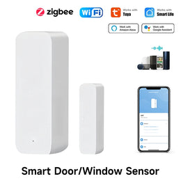 Tuya Smart Home Zigbee Door Sensor Alarm Window Door Open/Closed Detectors Security Protection Smart Life for Alexa Google