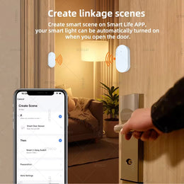 Zigbee Door Window Sensor Open Close Detector Smart Home Security Alarm Burglar Door Sensor Works with Alexa Home Assistant Z2M