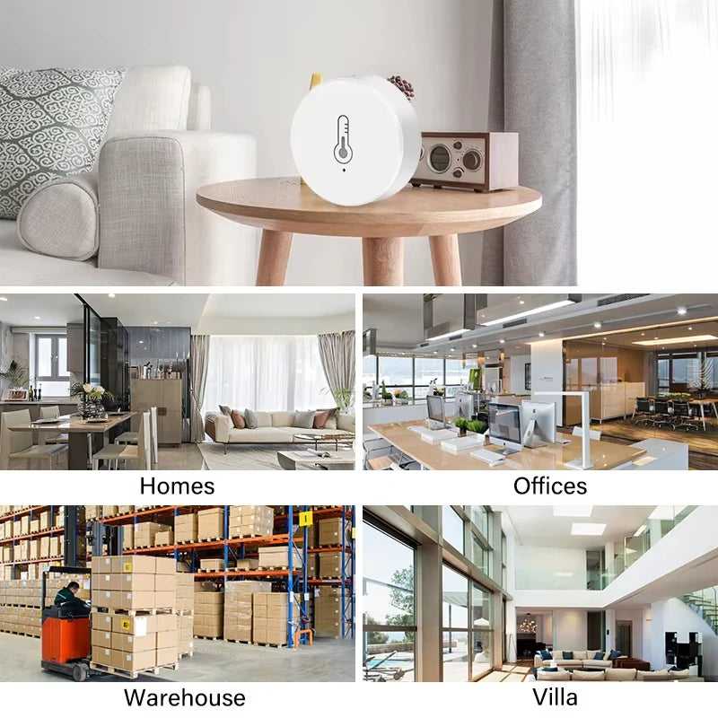 Tuya Zigbee Temperature and Humidity Sensor Work with Alexa Google Home Smart Life App Control