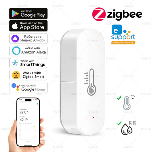 Ewelink Smart Zigbee Temperature and Humidity Sensor Smart Home Hygrometer Thermometer Works with Alexa Google Yandex Alice