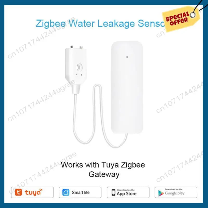 -A15I Tuya Zigbee Water Level Sensor Leakage Alarm Flood Leak Detector Alarm Security System