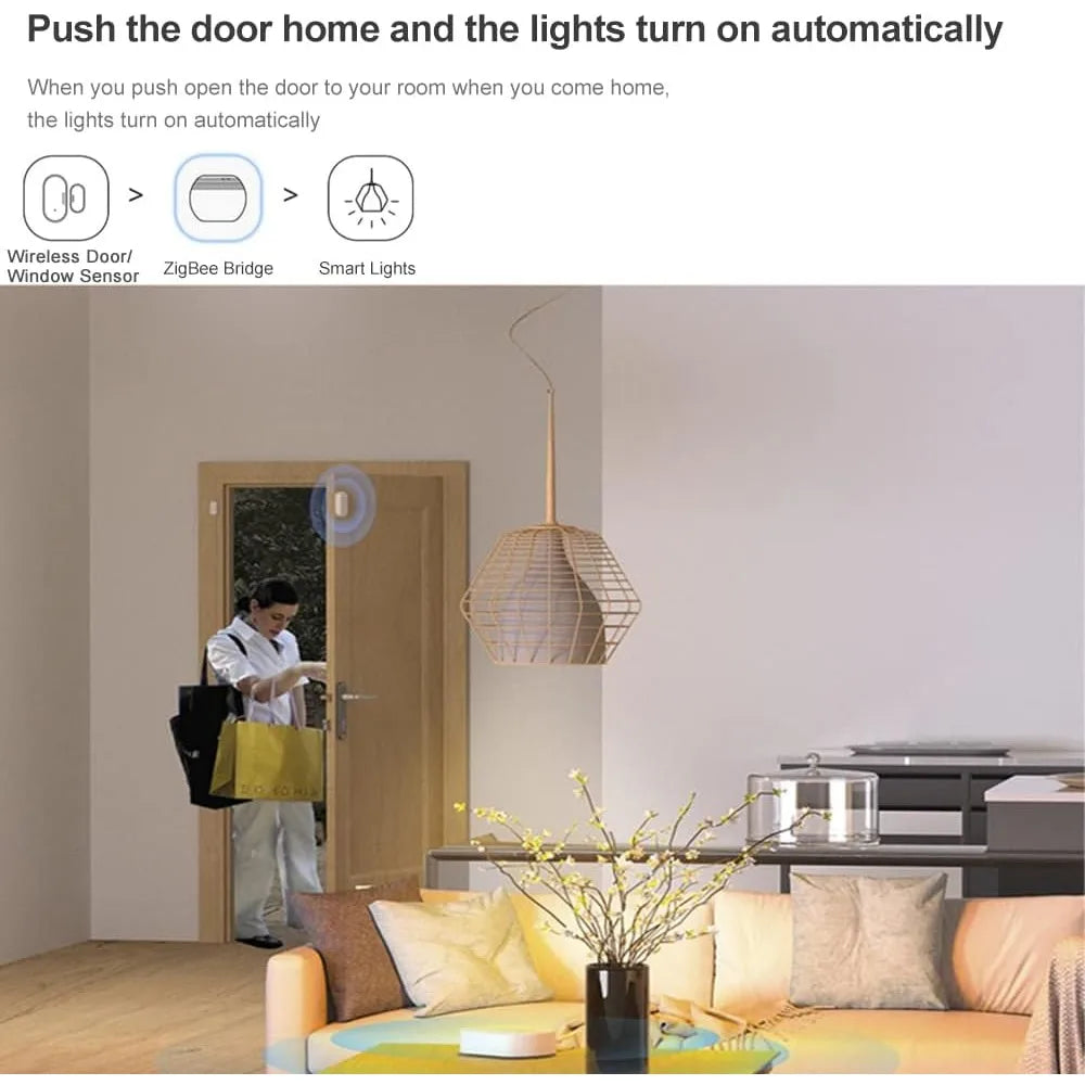 Ewelink Zigbee Door Window Sensor Contact Security Burglar Door Sensor Alarm Magnetic Door Sensor Works with Alexa Alice