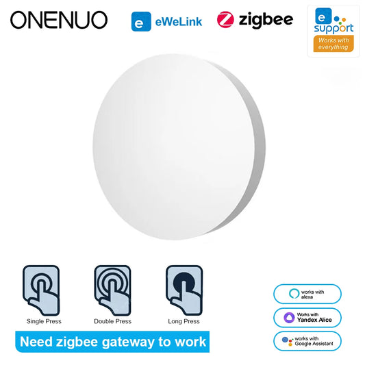 Ewelink Zigbee Smart Wireless Push Button Switch with Battery - Control Your Home Automation Effortlessly!