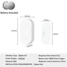 Zigbee Contact Sensor Door & Window Sensor Zigbee Hub Required Work with Yandex Alexa Zigbee2Mqtt ZHA Homeassistant
