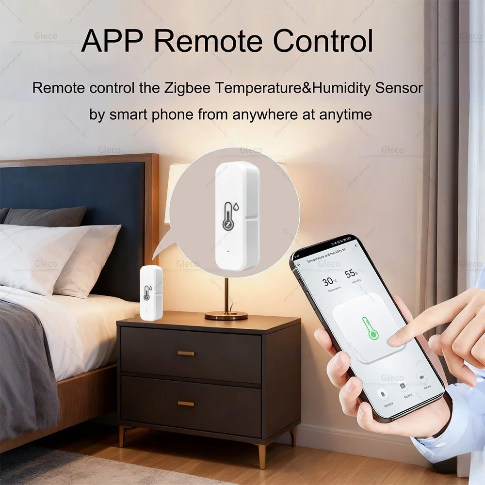 Tuya Zigbee 3.0 Mini Temperature and Humidity Sensor Indoor Smart Home Thermometer Hygrometer Remote Work with Z2M Smart Life