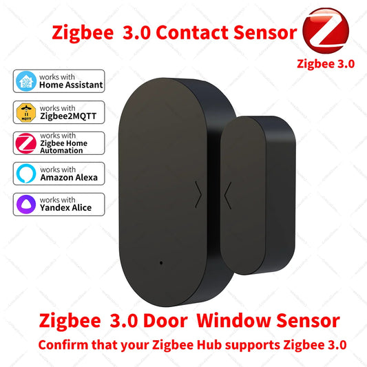 Zigbee 3.0 Door Sensor Window Sensor Contact Sensor Zigbee Hub Required Workwith Home Assistant Yandex ZHA Zigbee2Mqtt Alexa