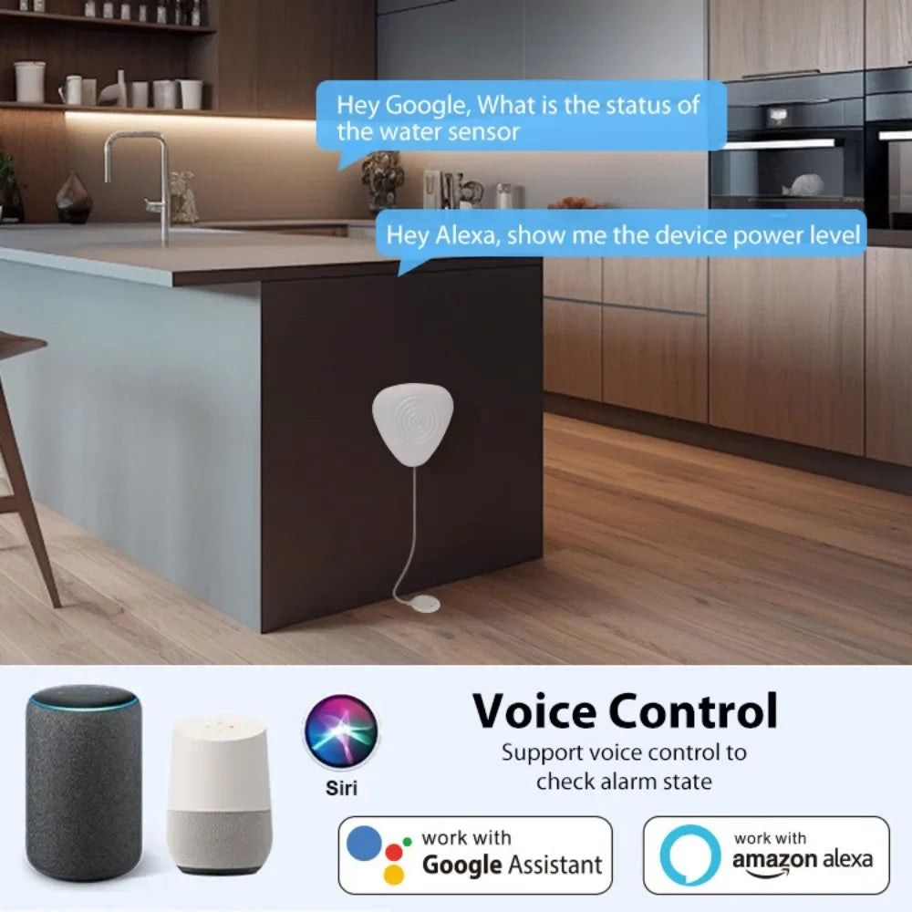Tuya Smart Homekit for Zigbee Water Leakage Sensor Smart Home High Sensitivity Detector App Control Security Alarm System