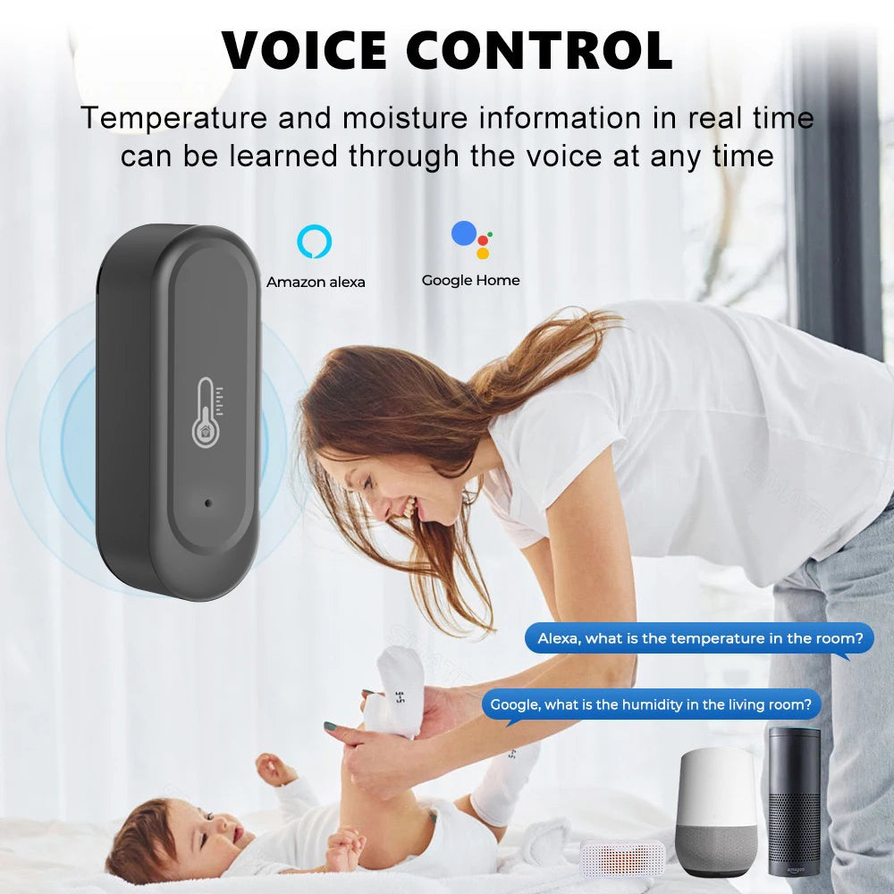IP65 Waterproof Tuya WiFi/Zigbee Smart Temperature and Humidity Sensor - Control Your Environment with Alexa and Google Home
