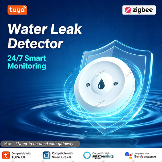 Water Leak Sensor Tuya Zigbee Remote Monitor Flood Overflow Immersion Detector Home Kitchen Bathroom Safety Alarm Smart Life APP
