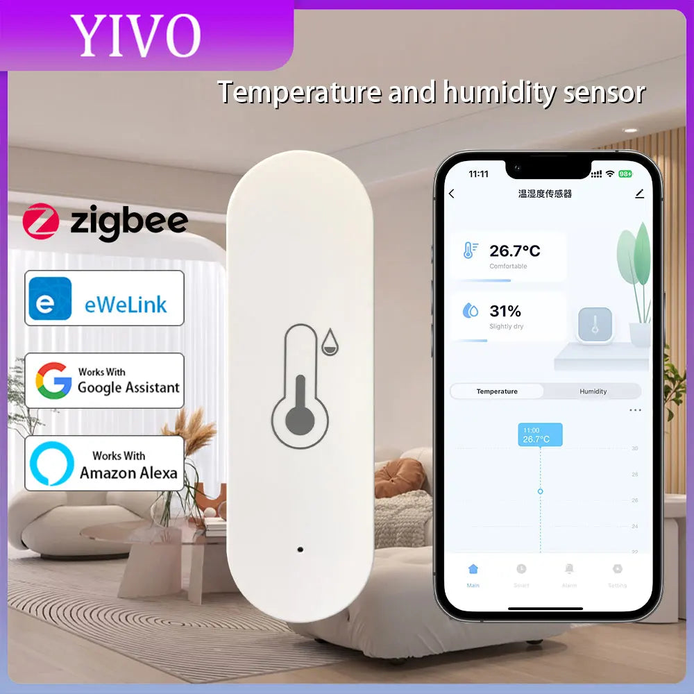 Revolutionize Your Home with the 2025 Ewelink Zigbee Temperature and Humidity Smart Thermometer - Compatible with Alexa & Google Home!