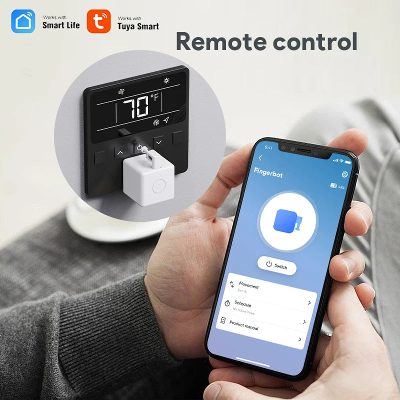 Tuya Zigbee 3.0 Smart Touch Fingerbot plus Type-C 5V Rechargeable Switch Button Pusher Arm Fingerbot via Alice Alexa Google Home