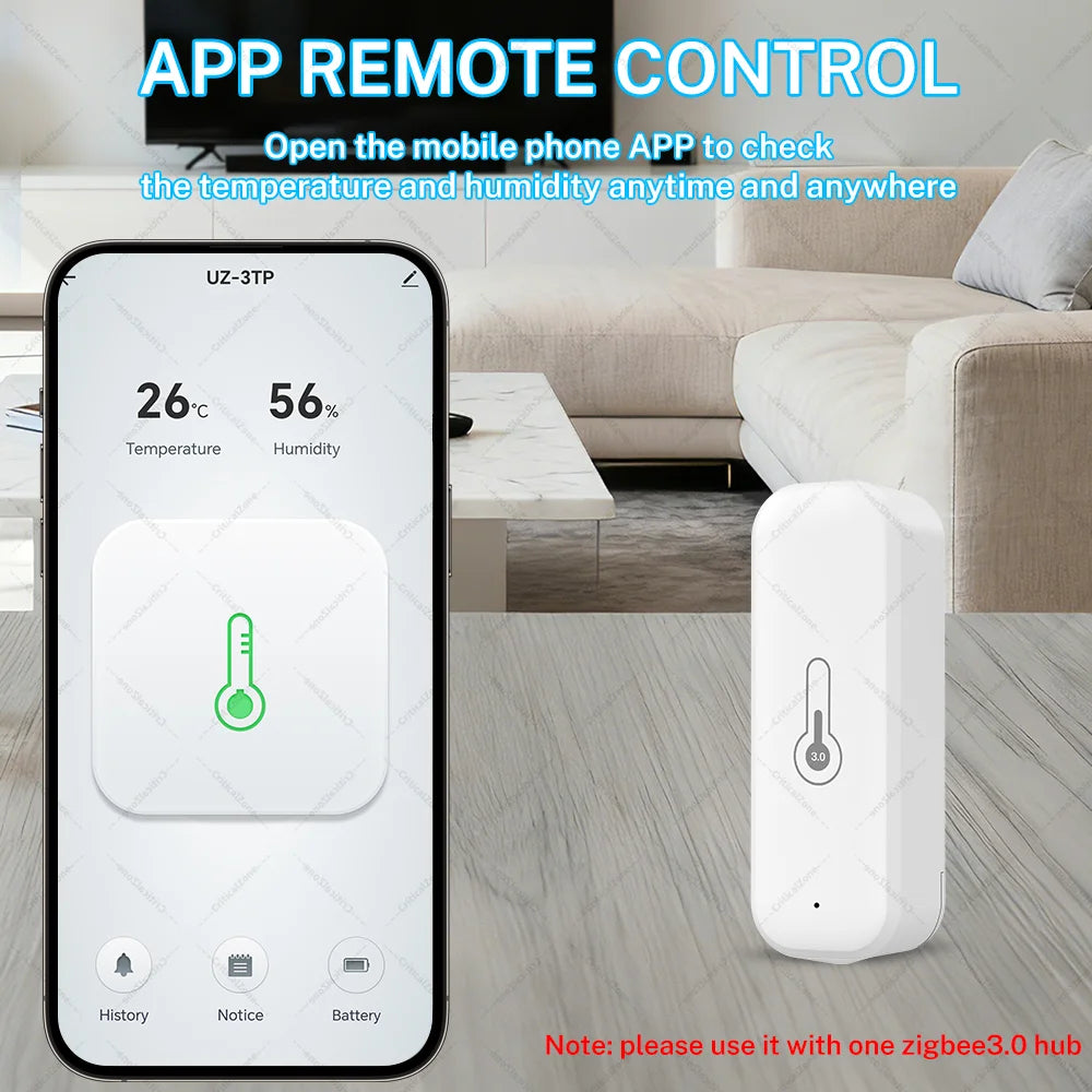 Zigbee 3.0 Temperature and Humidity Sensor Zigbee Hub Required Work with Yandex ZHA Homeassistant Alexa Zigbee2Mqtt