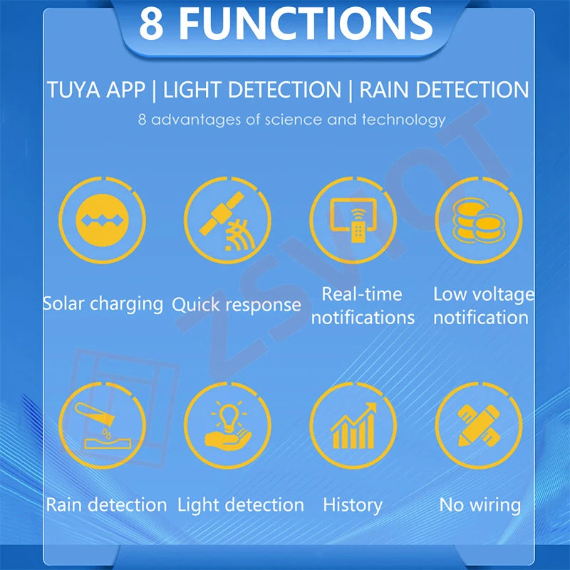 Zigbee Light and Rain Sensor 2-In-1 Function, Built-In Lithium Battery ,Tuya Smart Light and Rainwater Detection Smart Life App