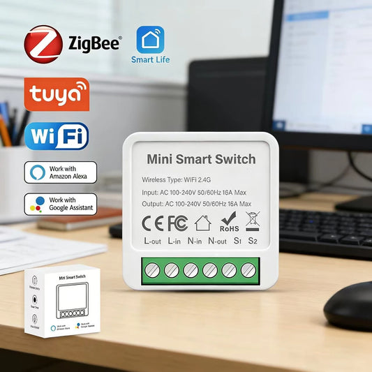 Transform Your Home with the Tuya WiFi/Zigbee Smart Switch Mini Breaker – Effortless Remote Control & Voice Activation for a Smarter Lifestyle