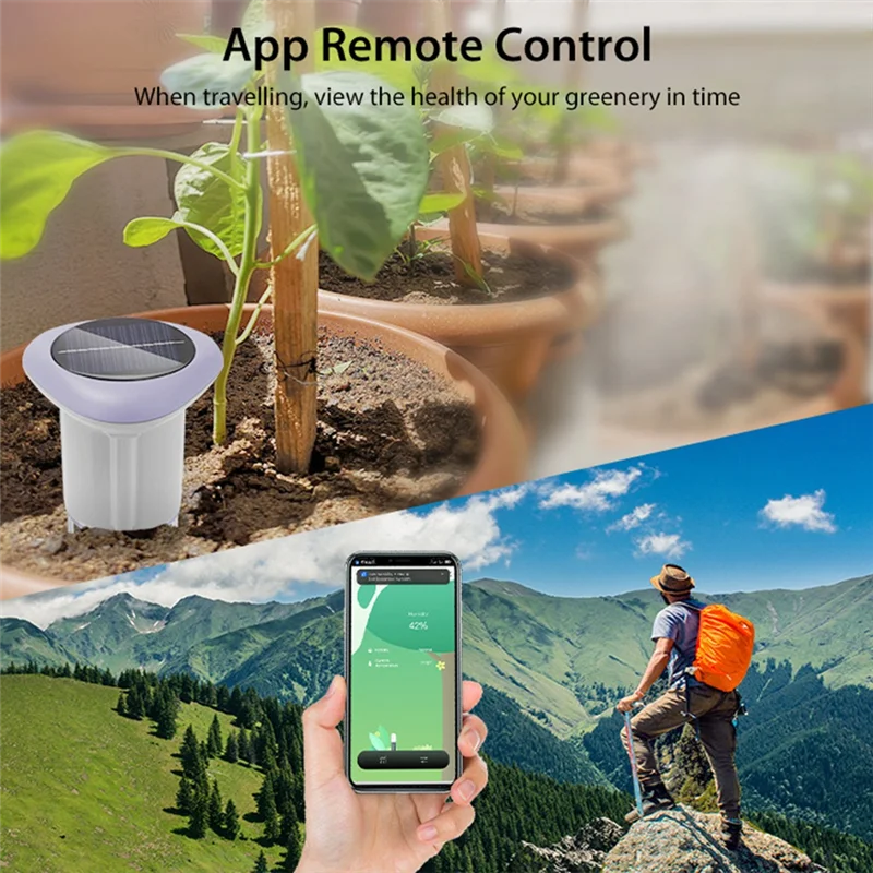 B50B-Tuya Smart Zigbee Solar Soil Sensor for Gardening Temperature and Humidity Meter APP Control Digital Soil Thermometer