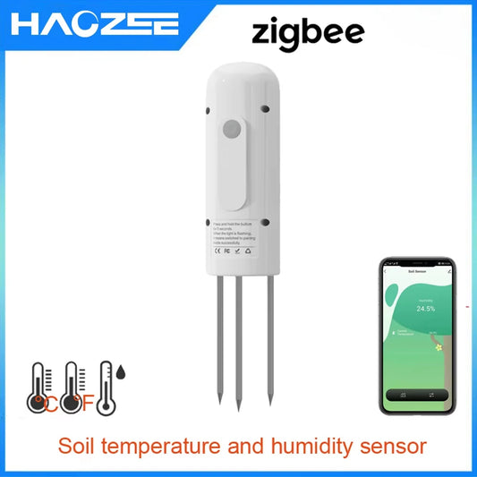 Tuya Smart Zigbee Soil Tester Temperature and Humidity Meter Waterproof Moisture Garden Irrigation Home Assistant