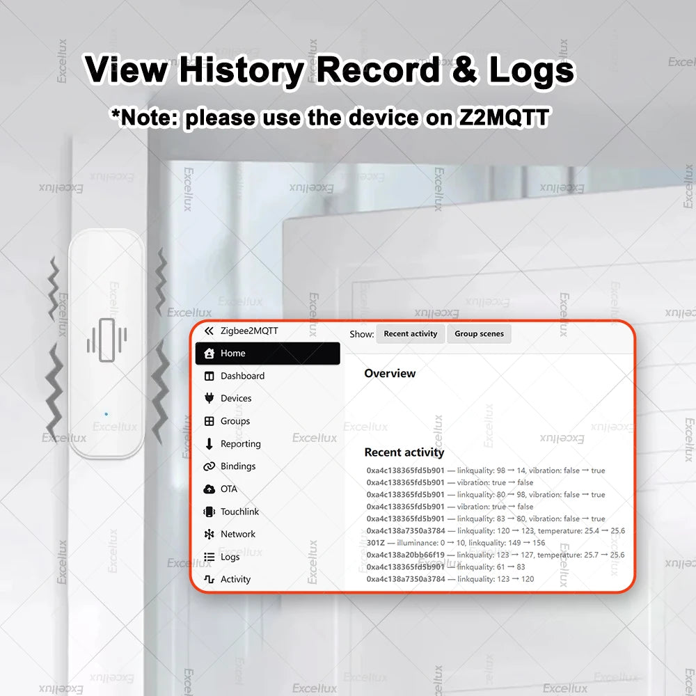 Smart Zigbee Vibration Sensor Remote Monitor Home Security Protection Motion Shock Alarm Only Support Zigbee2Mqtt Home Assistant
