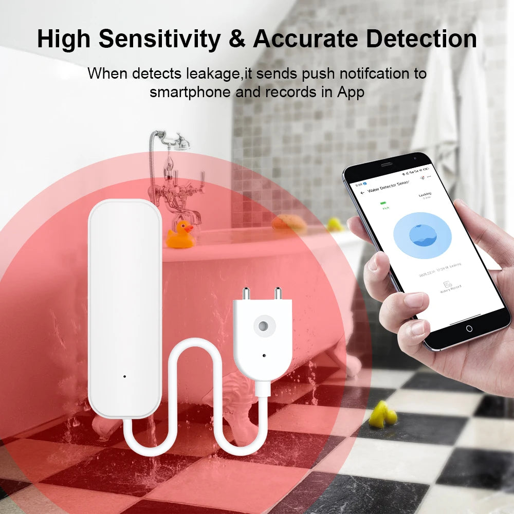 Zigbee 3.0 Water Sensor Leak Alert Detector Flood Water Leakage APP Alarm Work with Zigbee Hub Leakage Water Sensor