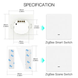 Tuya Zigbee Light Switch with Transmitter Kit No Neutral Wire No Capacitor Required Works with Alexa Google Home Smart Life