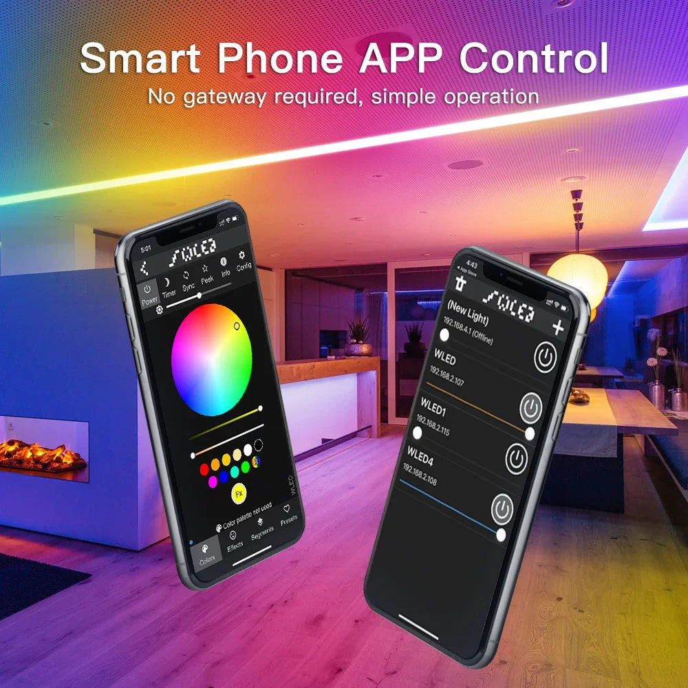 Transform Your Space with the Smart Mic Controller RGB IC Light Strip - Perfect for Music Dynamic Modes and DIY Customization!