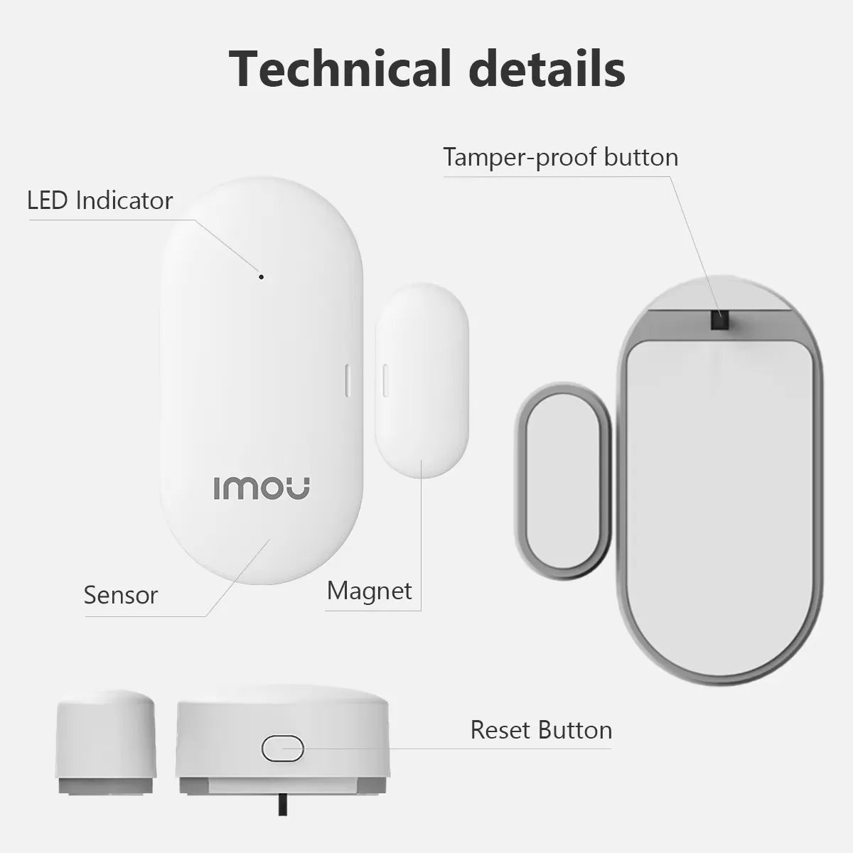 Zigbee 3.0 Smart Door Window Sensor Open Closed Detectors App Control Security Alarm Tamper-Proof 2 Year Long Standby