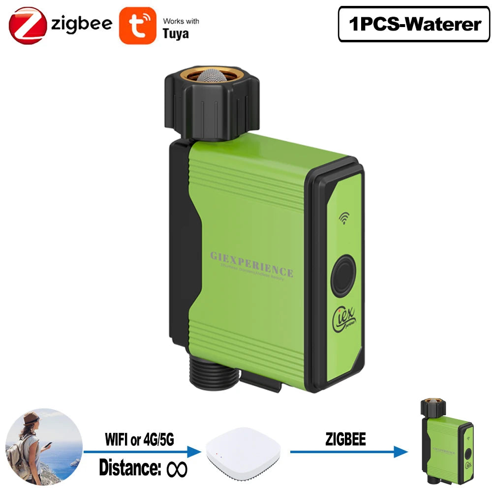 2024 NEW ZIGBEE Garden Watering Timer Smart Sprinkler Drip Irrigation System Built-In Water Flow Recorder Controller TUYA