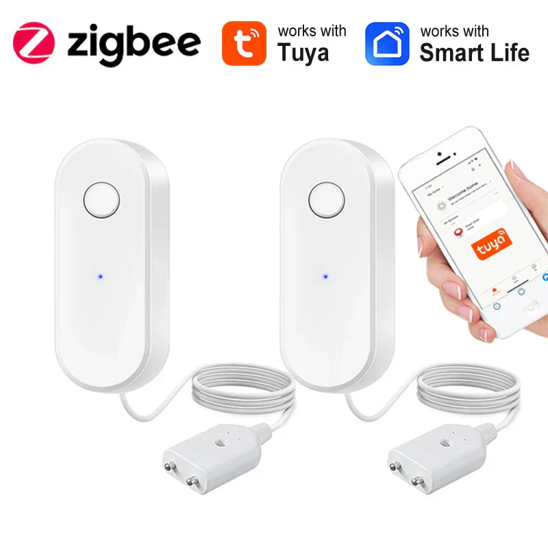 Tuya Zigbee Water Leakage Sensor Wireless Flood Detector Smart Life APP Home Kitchen Overflow Alarm Works with Hub Required