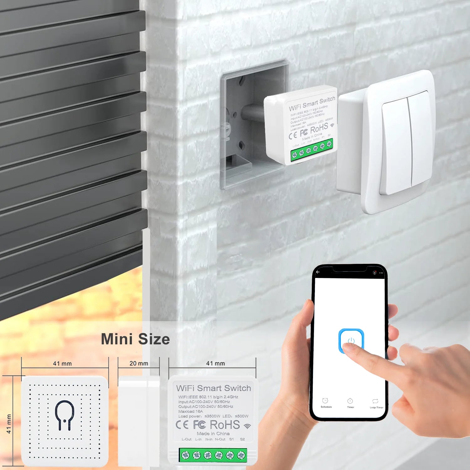 Wifi Smart Light Switch 2 Way Control Module AC 110V 220V Voice Control Ewelink APP Work with Alexa Google Home Alice